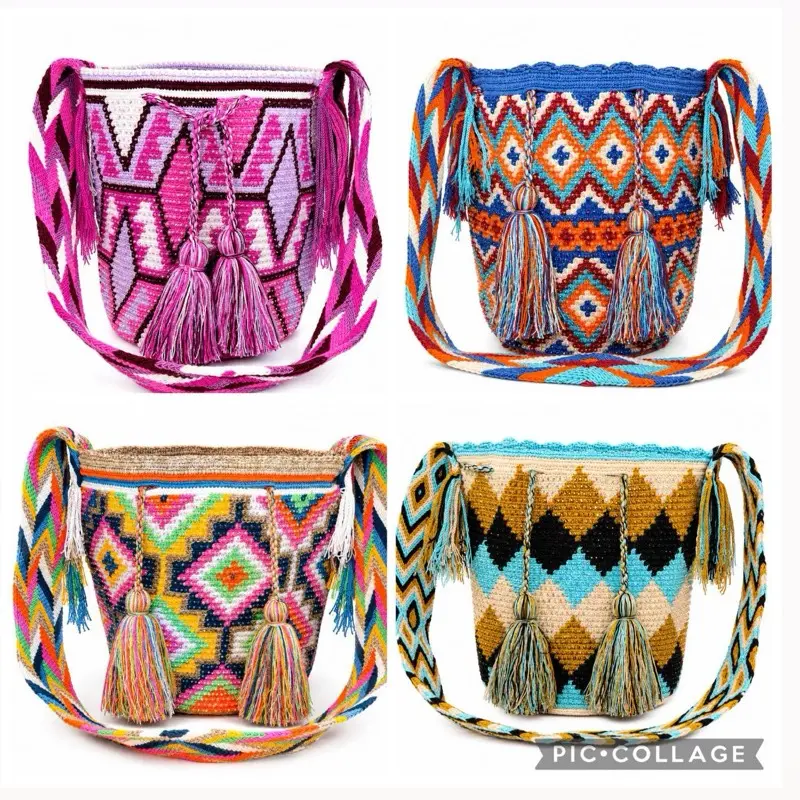 Tradicional Wayuu Bag whith crystals – Bohemian & Versatile Style Handmade