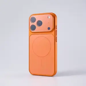 New Arrival Orange Frosted Glass Phone Case 17 Pro Max with Camera Lens Protector Magnetic Design for iPhone Magsafe Case 17 16 Plus 15 14 Shockproof Protective Convert Cover - Protection
