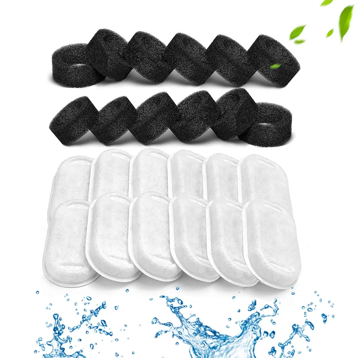 Triple Filtration System Replacement Filters for Automatic Pet Fountain, 12pcs Cat Water Fountain Replacement Filters, Pet Supplies, Automatic Water Feeder