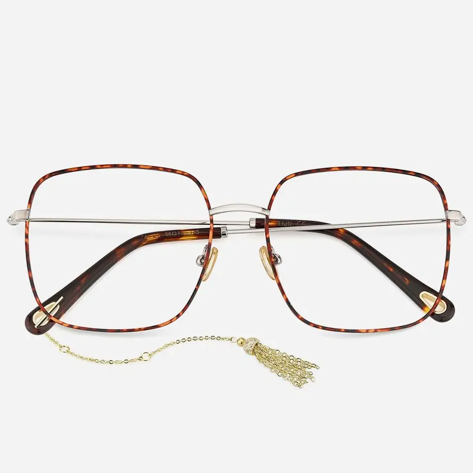 TIJN Ultra-thin Square Glasses for Women Extremely Lightweight Metallic Frame for Male Female Eyeglasses TIJN Ultra-thin Square Glasses for Women Extremely Lightweight Metallic Frame for Male Female Eyeglasses