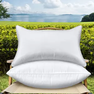 12 x 20 Outdoor Throw Pillow Inserts Set of 2  Rectangle   Decorative Couch Pillow Inserts Stuffers Form Small White Sofa Cushions Indoor