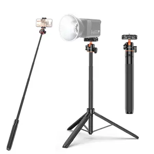 PULUZ 1.4m Phone Selfie Stick Tripod Vlog Live Streaming Holder with Phone Clip