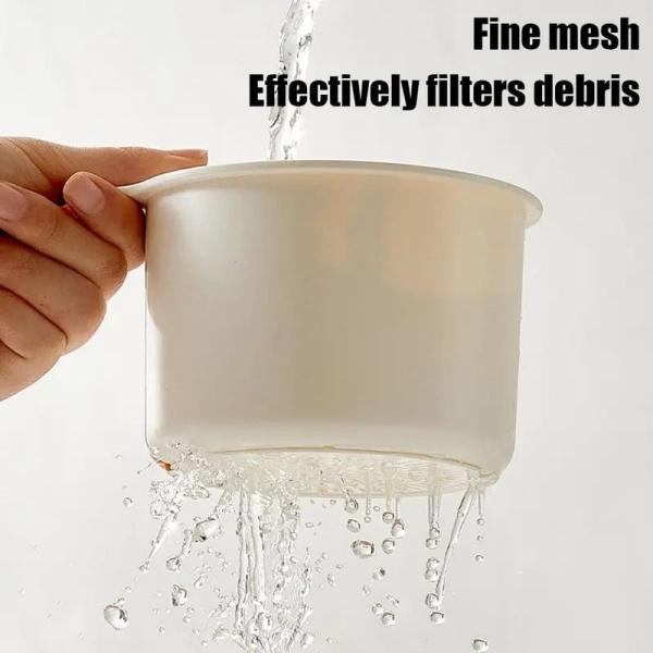 WT-Automatic Dumping Sink Strainer Basket, Multifunctional One -Touch Push-Type Kitchen Sink Faucet Hanging Drain Basket and Strainer - Separate Filter - Vegetable & Fruit Washing Drain (White)