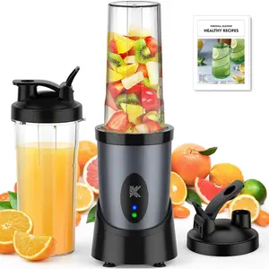 Smoothie Blender, 900W Personal Blender for Shakes and Smoothies for Kitchen with 2 Portable Cups 22oz, Single Serve Smoothies Maker Mixer for Juices, Nutritious Recipe, Grey Blue