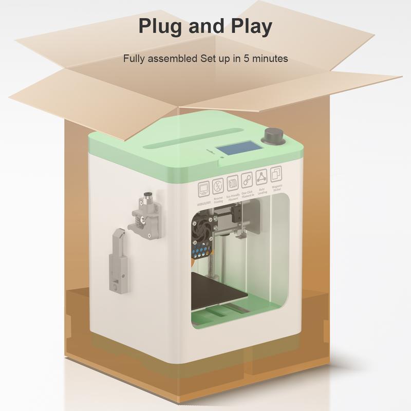 Mini 3D Printer for Kids and Beginners,Huge Toy Library,Tina2S 3D Printer with WiFi Cloud Printing, Fully Assembled and High Precision Printer with Smart Control and Heated Spring Steel Build Plate ,Wireless,Children's creative toys DIY