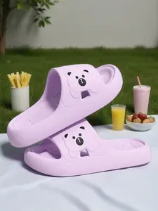 Women's Cute Bear Slippers, Comfortable Non-Slip Bathroom Slippers, Home Slippers, Thick Sole Design for Indoor Outdoor Use, Durable Shoes All Seasons, Anti Slip Slippers, Casual Home Slippers