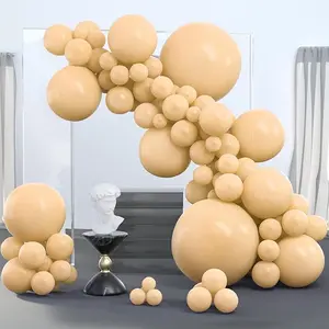 PartyWoo Nude Balloons 100 pcs Different Sizes Pack of 36 18 12 10 5 Inch Beige Apricot Balloon Arch Kit Garland for Thanksgiving Graduation Baby Shower Boho Theme Birthday Party Decorations Nude-Y103