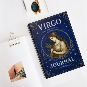 Mystic Zodiac Virgo Spiral Journal - Virgo Journal, Celestial Writing, Zodiac Gifts, Astrology Lovers, Personalized Stationery, Gift for Her
