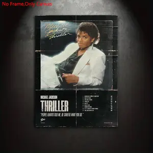 1 piece/set frameless canvas painting print poster, classic vintage style art, Michael Jackson King of Pop, a perfect gift for music culture enthusiasts, ideal gift for bedroom, living room, dorm hallway, kitchen, mural, wall decoration, room decoration