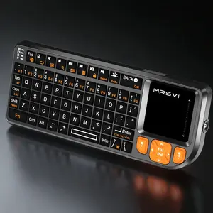 Mini Bluetooth-Compatible Portable Rechargeable Wireless Computer Keyboard with Touchpad, Rechargeable Backlight, 2.4G Ultra-Thin Design, Ideal for Pc/Tablet/Tv/Smartphone, Perfect for Travel & Office