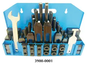 Precise 58-Piece Clamping Kit, Heat-Treated Steel Parts, T-Slot Cleaner, 5/8" T-Slots Fit Wrench for Hand Tool Applications