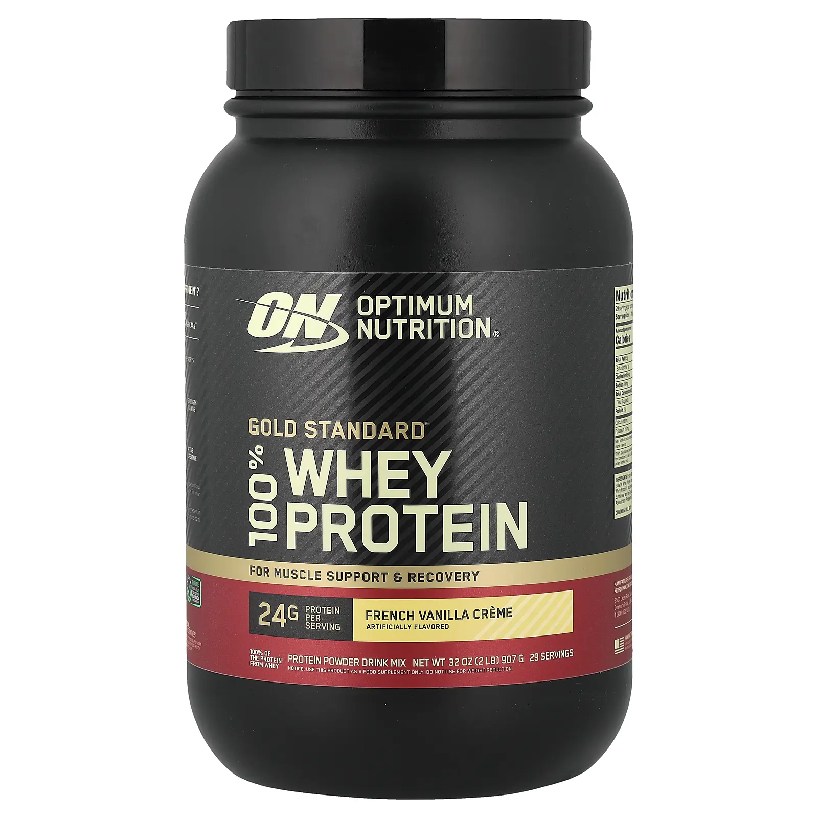 Optimum Nutrition Gold Standard® 100% Whey Protein, French Vanilla Creme, 2 lb (907 g)