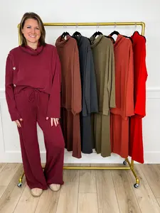 Dear Scarlett Soft Moments High-Rise Ribbed Wide Leg Set - 6 colors!