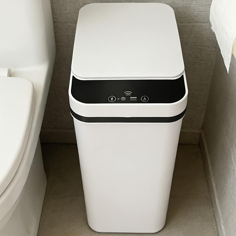[Touchless Trash Can] White Covered Kitchen And Bathroom Trash Can, 11 Liters, Touchless Automati