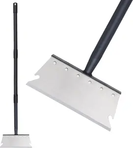 Multifunctional Garden Flat Shovel，57" Heavy Duty Stainless Steel Cleaning Tool with Adjustable Handle for Weeding, Lawn Edging, Snow/Ice Removal & Digging, Durable Outdoor Spade & Scraper