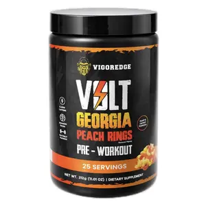 VigorEdge Pre-workout (Energy + Pump Formula): 25 servings | 250mg Caffeine, 5000mg Citrulline Malate, & 2000mg Beta Alanine (Georgia Peach Rings and Blast-off Flavors)  Healthcare Supplement.