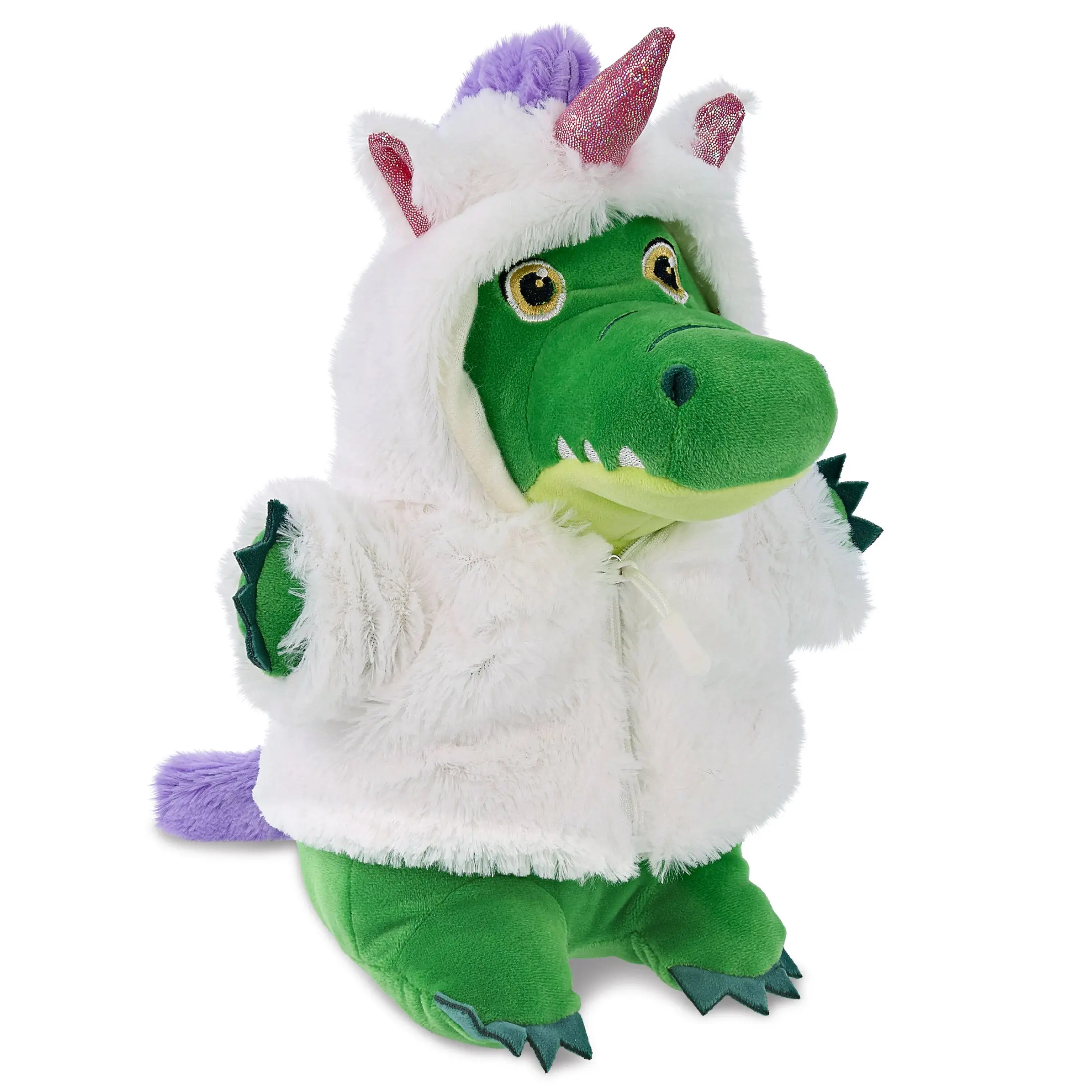 SNUG-MOOSHIES PLUSH - STANDING ALLIGATOR with Unicorn Dress Up, Pretend Play, 1 Dollibu Snug-Mooshies Standing Alligator Unicorn Plush