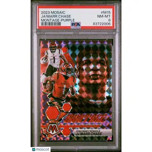 2023 Panini Mosaic Montage Mosaic Purple #M-15 JA'MARR CHASE /49 Bengals PSA 8