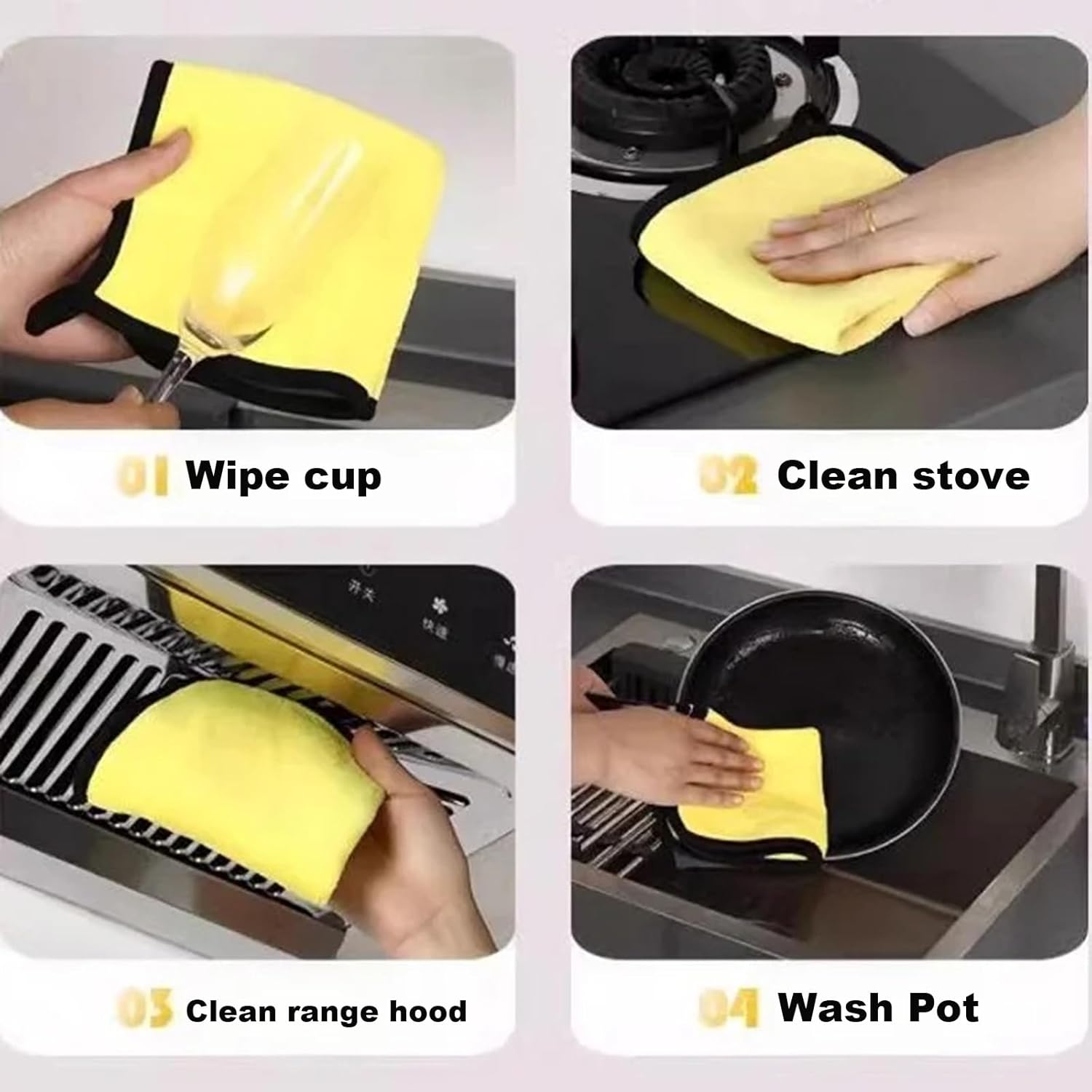 10 Pack Premium Microfiber Towels Coral velvet Washing and Detailing Towels for Car Detailing Household Cleaning Ultra-Soft Super Absorbent, Lint Streak-Free 11.8"x11.8” Cleaning Cloth (Yellow/Grey)