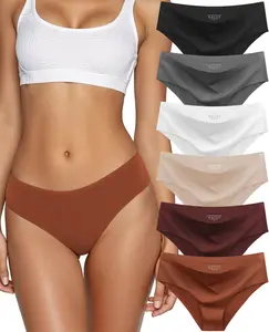 Seamless Underwear for Women No Show Hipster Bikini Panties Low Rise Cheeky Breathable Soft Invisible Briefs 6 Pack Womenswear