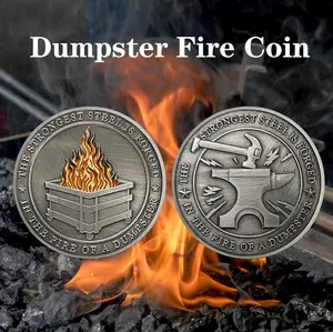 Dumpster Fire Challenge Coin, Hilarious Medallion for Staff Appreciation Gifts Funny Office Gifts for Colleagues Going Away Gift for Coworker Humorous Workplace Decor Inspirational Gifts