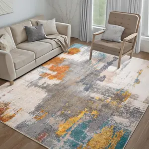 6x9 Feet Washable Rug, Modern Abstract  Carpets For Living Room , Faux Wool Vintage Carpets, Non Slip Rug for Bedroom, Dining Room, College Dorm, Kids Playroom, Home Office, Blue, Green, Brown, Grey, 5x7,6x9 Feet