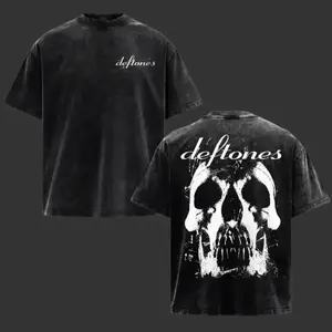 Men's Vintage Graphic T-Shirt, Oversized Grunge Rock Inspired Streetwear, Heavyweight 100% Cotton Short-Sleeve Round Neck Top, Tshirt
