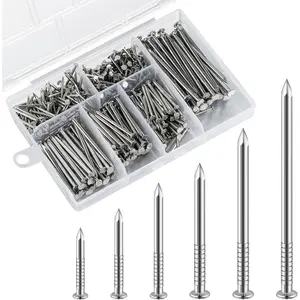 430pcs 304 Stainless Steel Nails Assortment Kit - Including Hanging Nails, Wall Nails, Dowels and Long Nails for Wall Hanging, Home Decoration and Construction