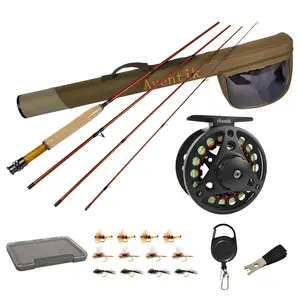 Aventik Extreme Fly Fishing Combo Kit 0/1/2/3/4/5/6 Weight Starter Fly Fishing Rod and Reel Kit Outfit with One Travel Case(81 LW3/4 Fly Rod Kit)