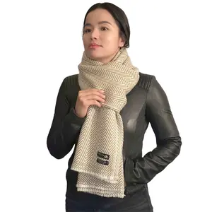 Pashmina Cashmere Blend Stole - Beige/White - High Quality Cashmere, Unisex, Winter Essential