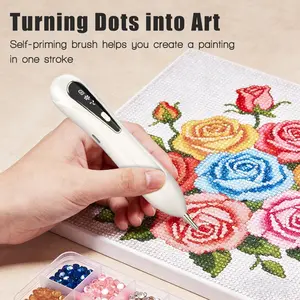 Electric Diamond Painting Pen, Cordless Diamond Art Vacuum Pen no Wax Needed, Rechargeable Diamond Painting Tools, Adjustable Suction Mode Diamond Art Kits Accessories for Adults & Kids