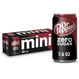 Dr Pepper Zero Sugar Soda Pop, 7.5 fl oz, 10 Pack Cans