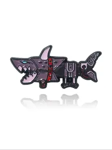Jinx Weapon Fish Bone Design Brooch Clip, Fashion Alloy Badge for Daily Clothing Decor, Trendy All-match & Exquisite Brooch for Birthday Gift, Fashion Accessory