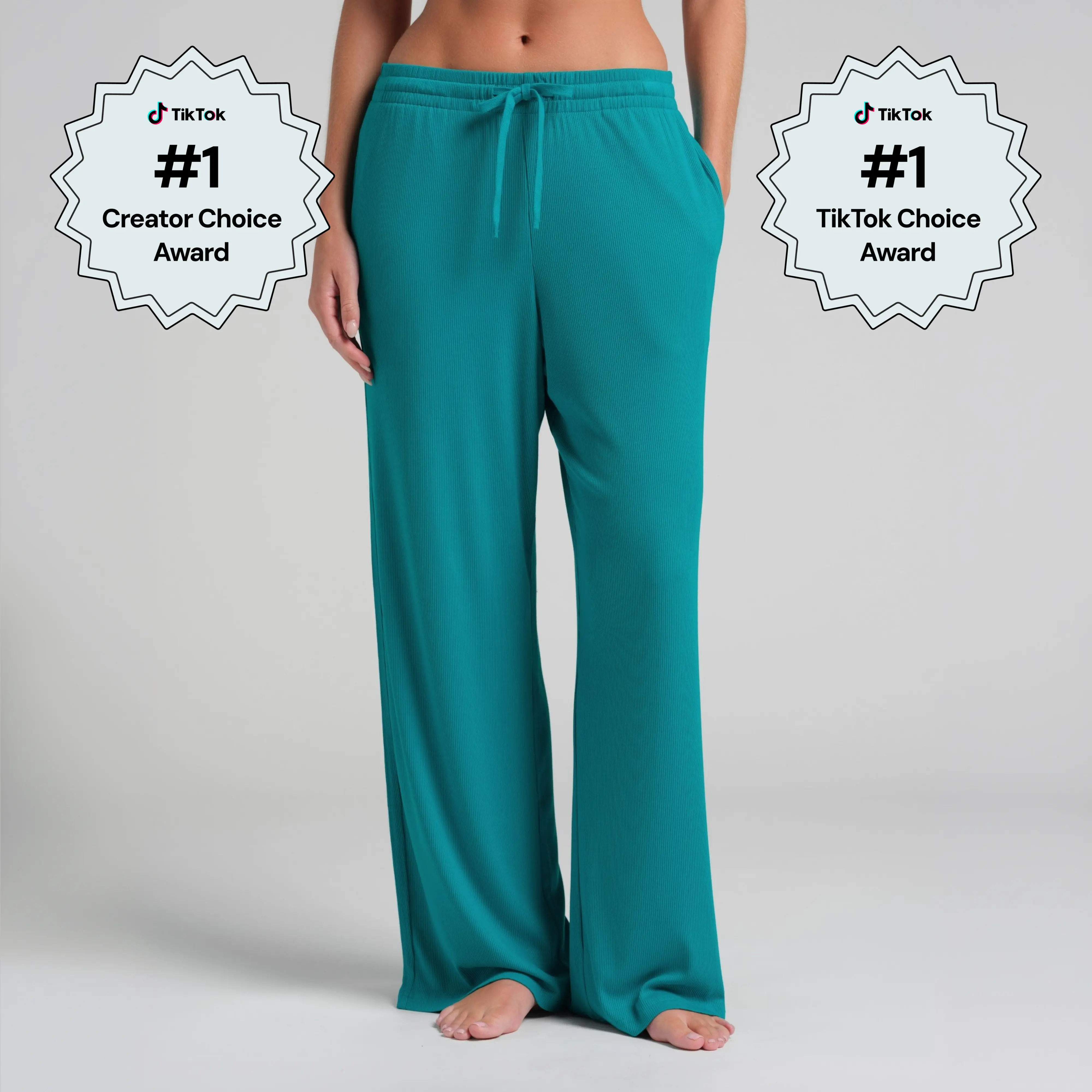 Comfrt | Rib Contour Pant | Ribbed Straight Leg Lounge Pants for Women, Soft Casual Bottoms