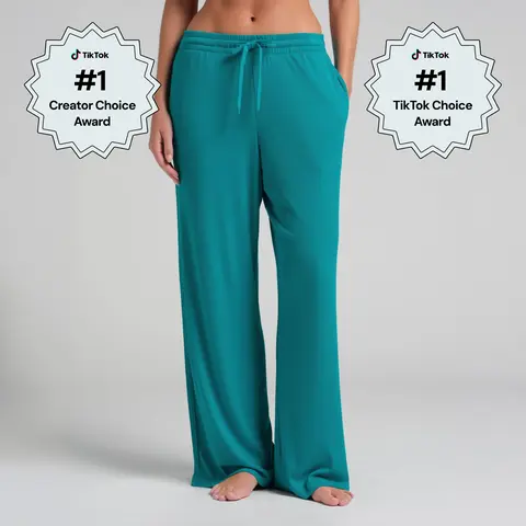 Comfrt | Rib Contour Pant | Ribbed Straight Leg Lounge Pants for Women, Soft Casual Bottoms