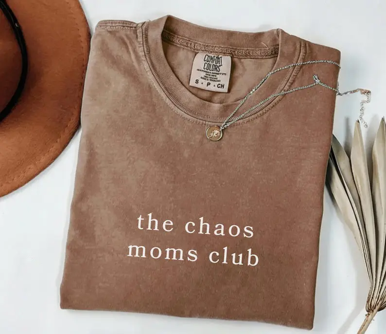 Chaos Moms Club T-Shirt, Funny Mom Tee, Motherhood Shirt, Mom Life Shirt, Gift for Mothers, Mama Shirt, Mom Squad Shirt, Mom Humor T-Shirt