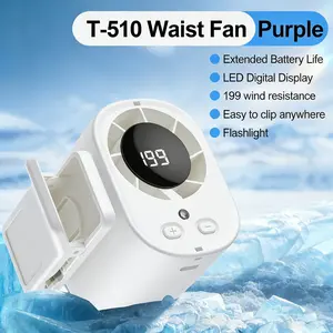 2026 Car Clip On   Fan with LED Display - 360° Rotation, 199 Speeds Adjustable, USB Rechargeable Personal Cooling Fan,  Clamp 20Hr Battery 3000mAh Battery