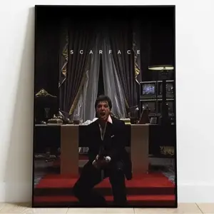 Scarface Movie Poster Tony Montana Minimalist Frameless Print for Living Rooms & Bedrooms Perfect Gift Idea Museum-Quality HD Poster Art - Decor