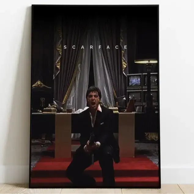 Scarface Movie Poster Tony Montana Minimalist Frameless Print for Living Rooms & Bedrooms Perfect Gift Idea Museum-Quality HD Poster Art - Decor