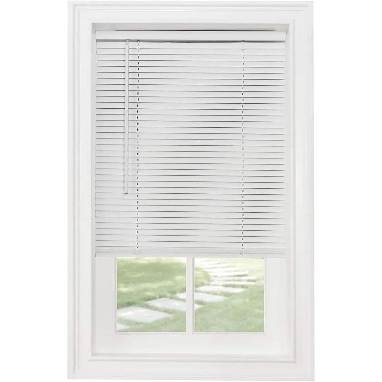Cordless 1" Light Filtering Mini Blind 17" Wide x 64" Long White