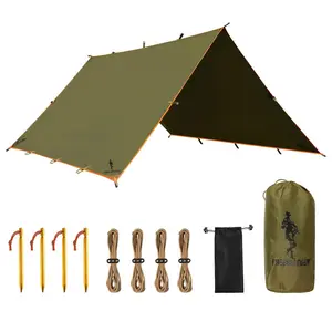 Free Soldier Waterproof Portable Tarp Multifunctional Outdoor Camping Traveling Awning Backpacking Tarp shelter Rain Tarp