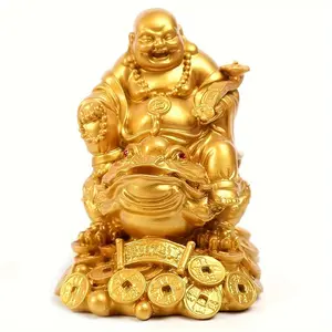 1pc Feng Shui Doll Laughing Lucky Buddha Statue - Attract Wealth with Happiness - Perfect Car & Home Decorative Charm
