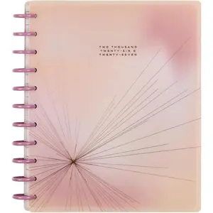 Disc-Bound  July 2026-June 2027, Includes 3 Extra Months and 2 Sticker Sheets, Big Size, 8.5" x 11", Horizontal Layout, Gradient Glow