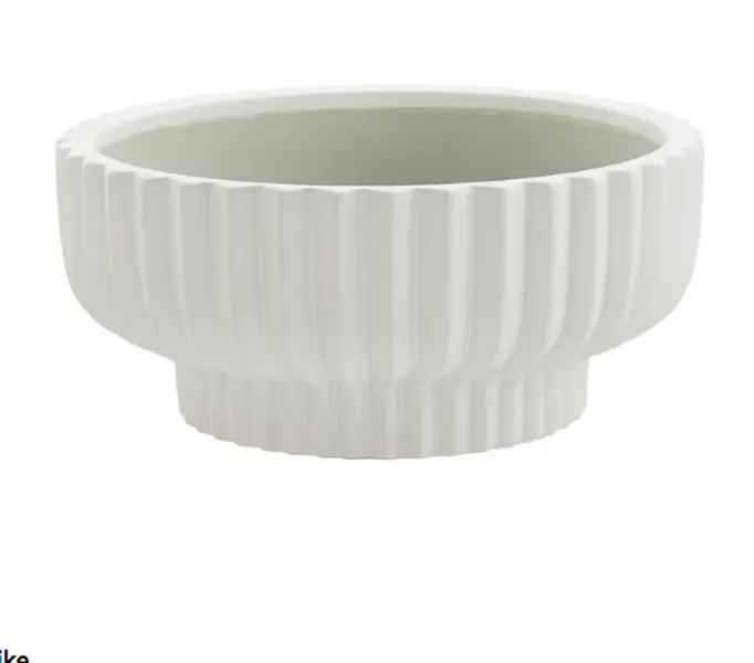12" Fischer Round Ceramic Planter, White 12" Fischer Round Ceramic Planter, White