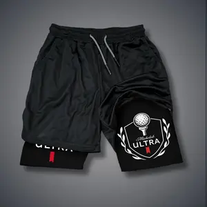 [Viral] 80s 90s Double-Layer Sports Shorts Graphic Shorts Black Camo Streetwear Shorts Men Outfits Men Vacation Outfits Shorts