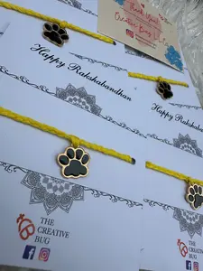 Paw Rakhi | Raksha Bandhan | Handmade | Customized | Personalized | Crystals | Gems | Indian Bracelet | Rakhi for brother | Beaded Rakhri
