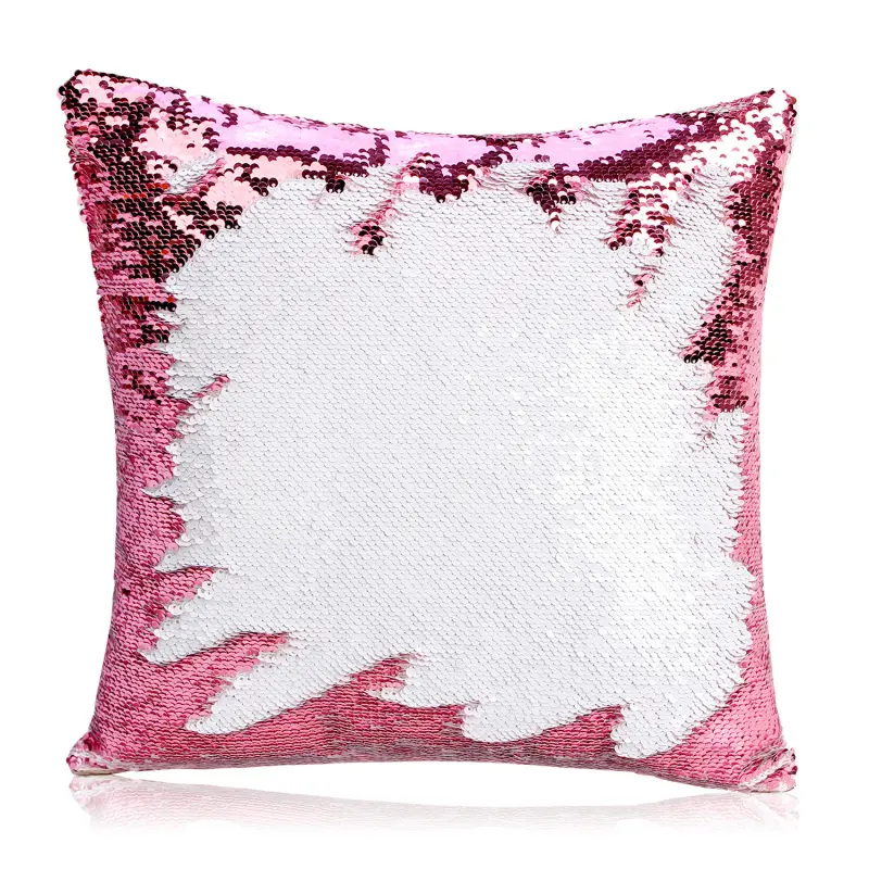 Sequin Blank Pillowcase with Printed Design, Heat Transfer Personalized Magic Pillowcase, Mermaid Two-Tone Sequin Material Pillowcase