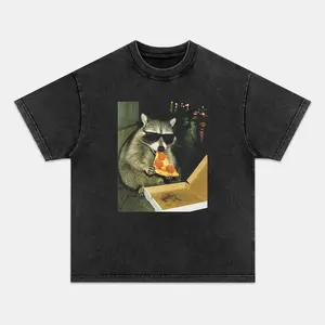 WACKY RACCOON T-shirt, Unisex Vintage Crew Neck Regular Fit Cotton Fabric Casual Comfort Breathable Short Sleeve Funny T-shirts Fashion Men&Women's Top for Streetwear 120205