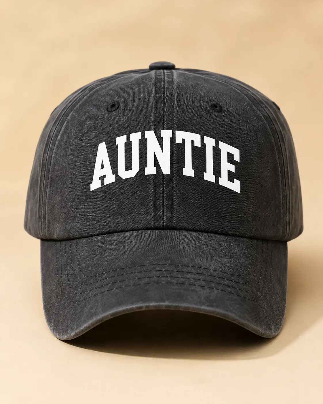 Auntie Retro Varsity Unisex Washed Vintage Baseball Cap New Aunt Gift Daily Denim Hat Snapback