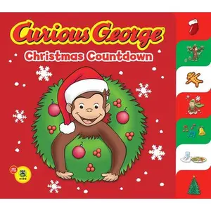 Curious George Christmas Countdown Tabbed Board Book (Cgtv): A Christmas Holiday Book for Kids -- H. A. Rey, Board Book